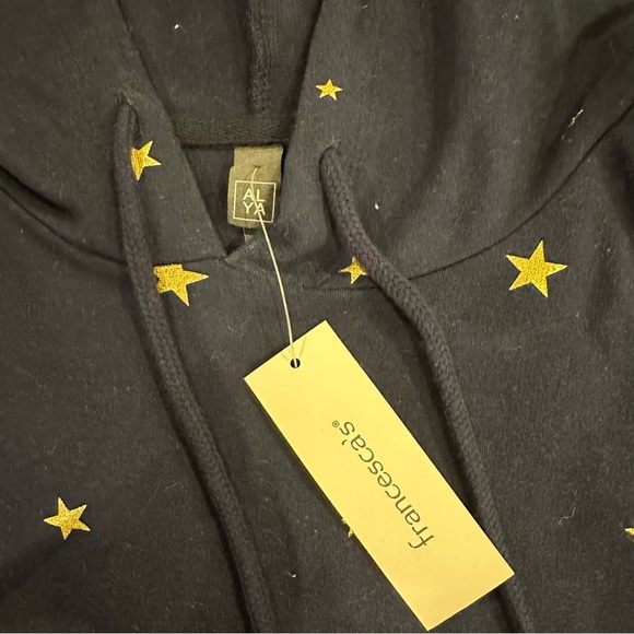 ALYA new with tags women’s size large navy and gold star cropped hoodie - Picture 7 of 7